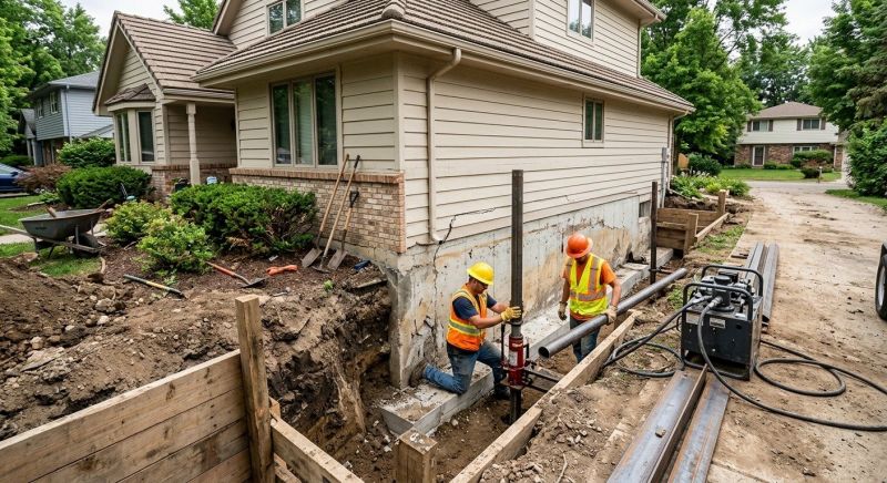 Our team working on Foundation Repair projects in Hagerstown, MD
