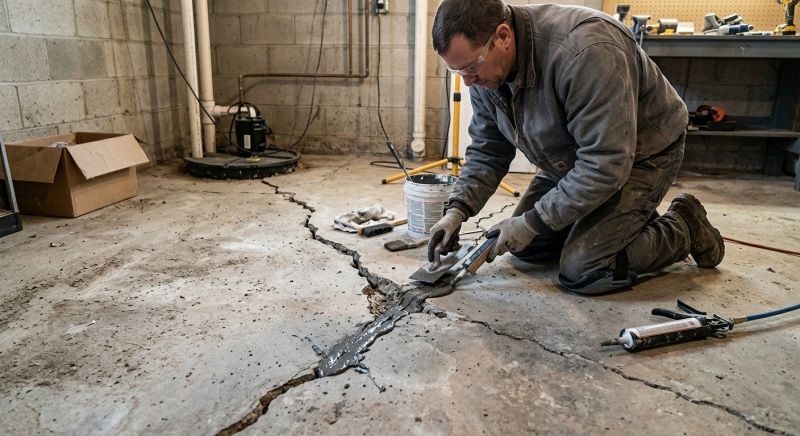 Cracked Basement Floor Repair in Hagerstown, MD